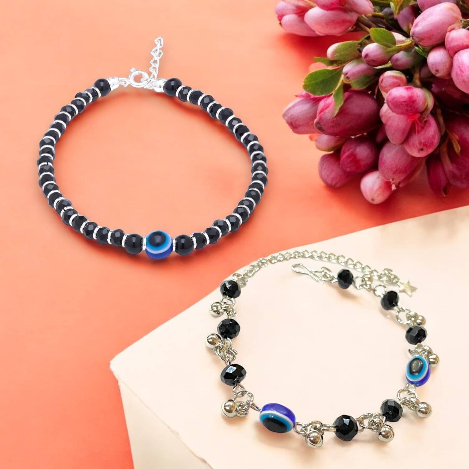     			AARTISAI Black Bracelet ( Pack of 2 )
