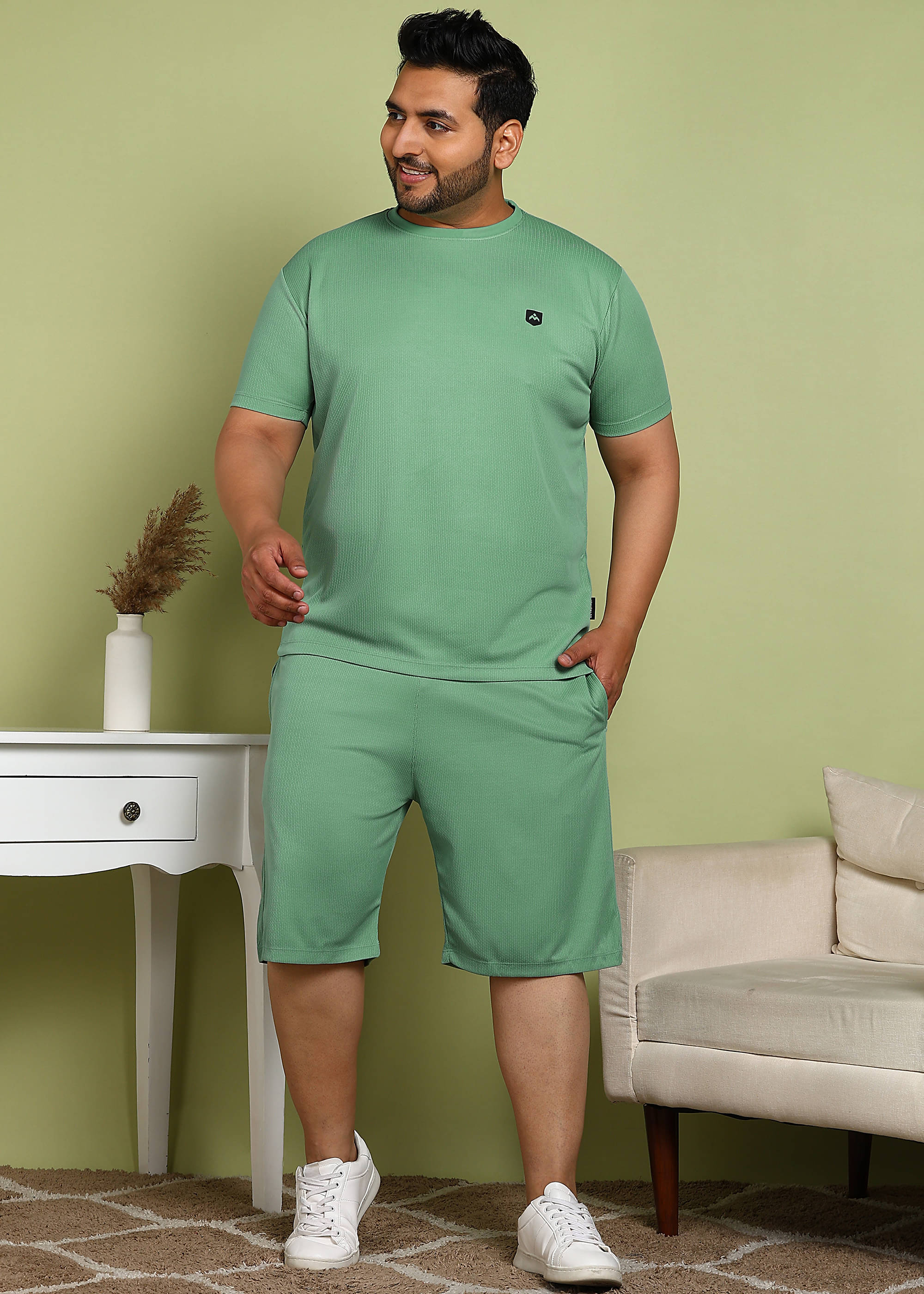     			ADWYN PETER Men's T-shirt With Shorts Co-Ords Set ( Pack of 1 , Green )