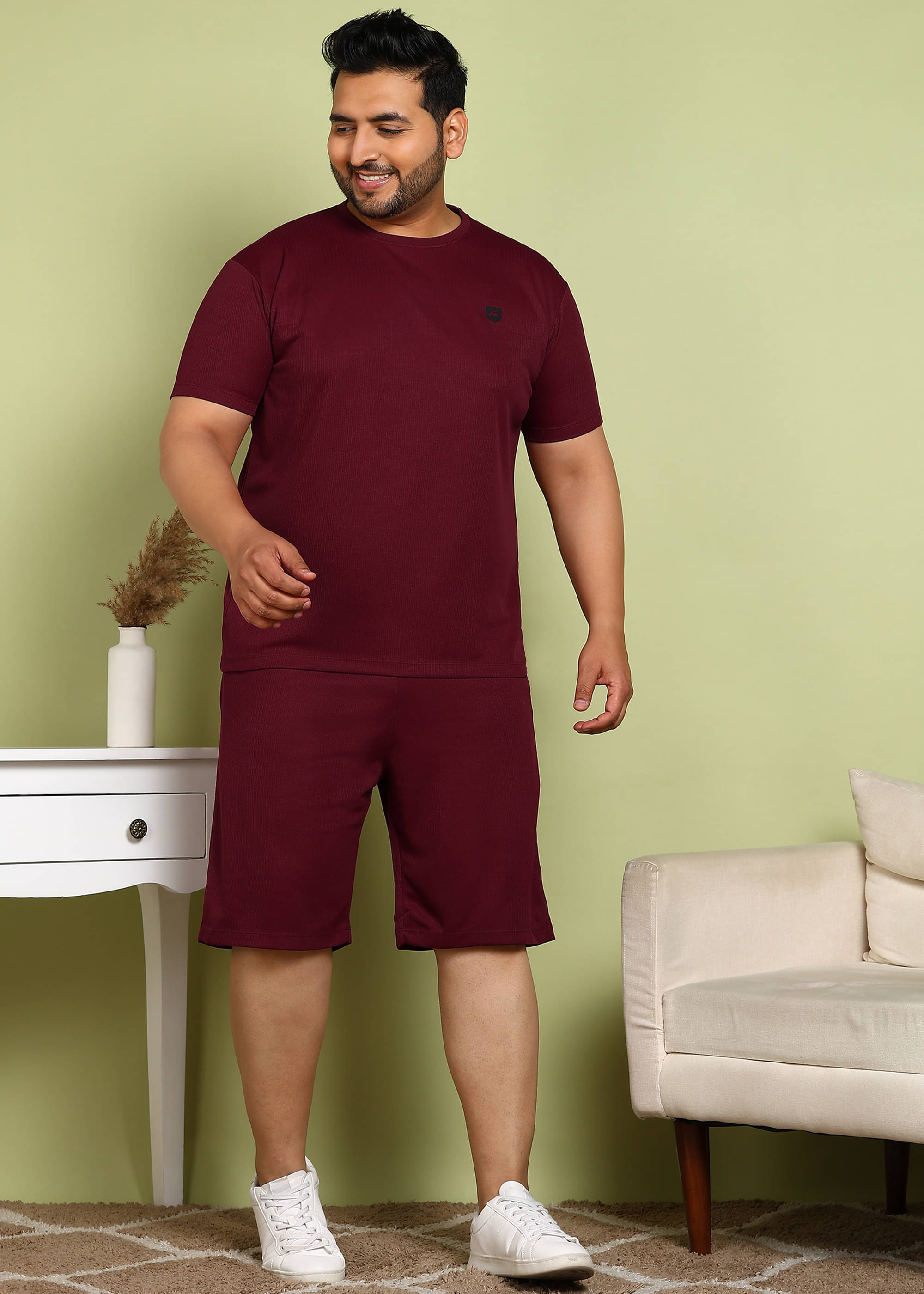     			ADWYN PETER Men's T-shirt With Shorts Co-Ords Set ( Pack of 1 , Maroon )
