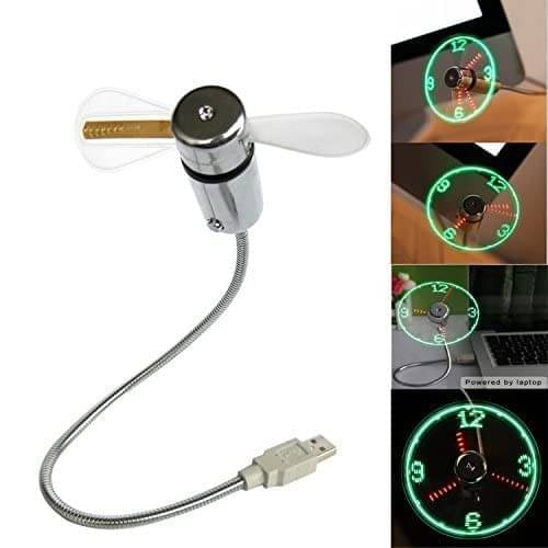 AVYA Mini Multi Functional Diy Usb Led Rgb Programmable Fan & Real Time Led Clock Cooling Fan Colorful Display With Flexible AVYA Mini Multi Functional Diy Usb Led Rgb Programmable Fan & Real Time Led Clock Cooling Fan Colorful Display With Flexible