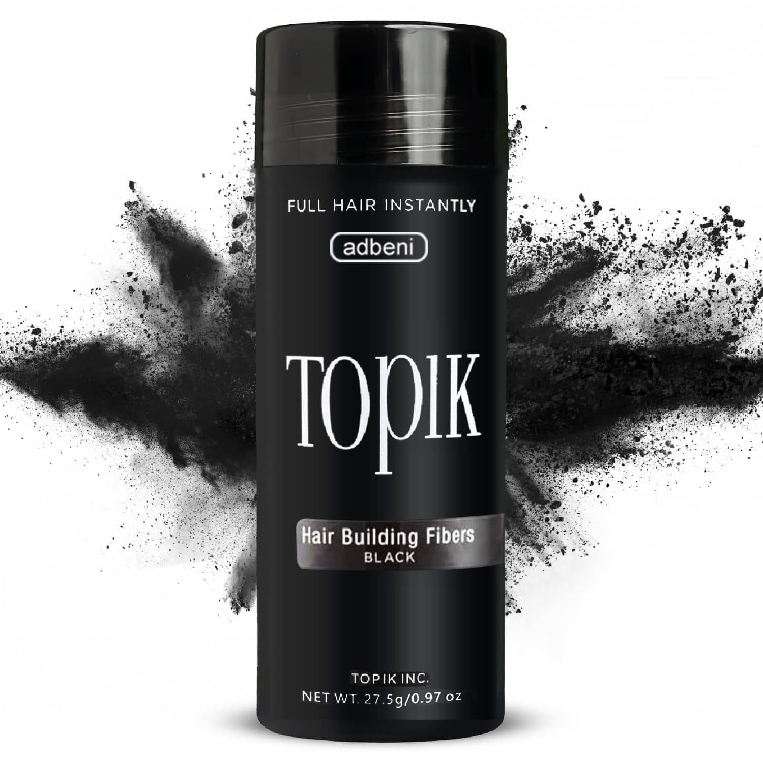 Adbeni Hair Building Fibers Natural Semi Permanent Hair Color 1 g Black