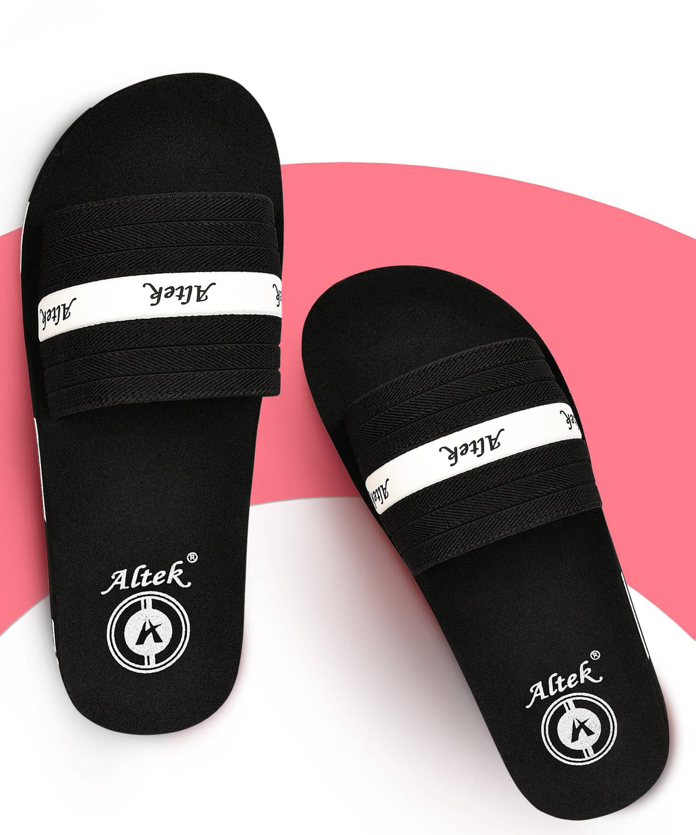    			Altek Black Men's Slide Flip Flop