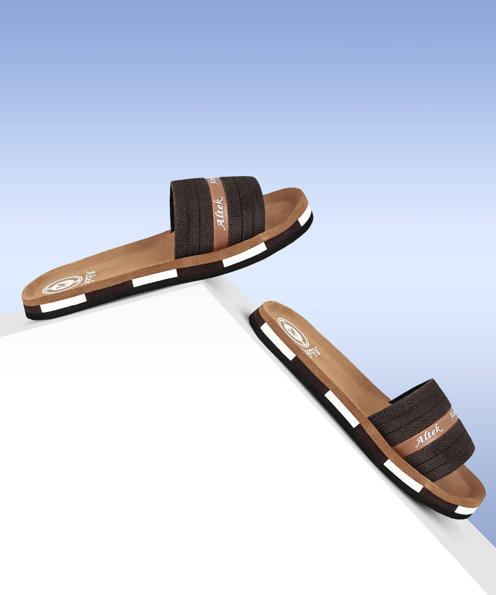     			Altek Tan Men's Slide Flip Flop