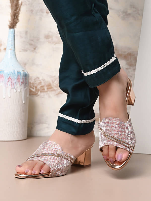 BIZZARO Rose Gold Women's Sandal Heels - Heels | Buy online on ZillyBuy