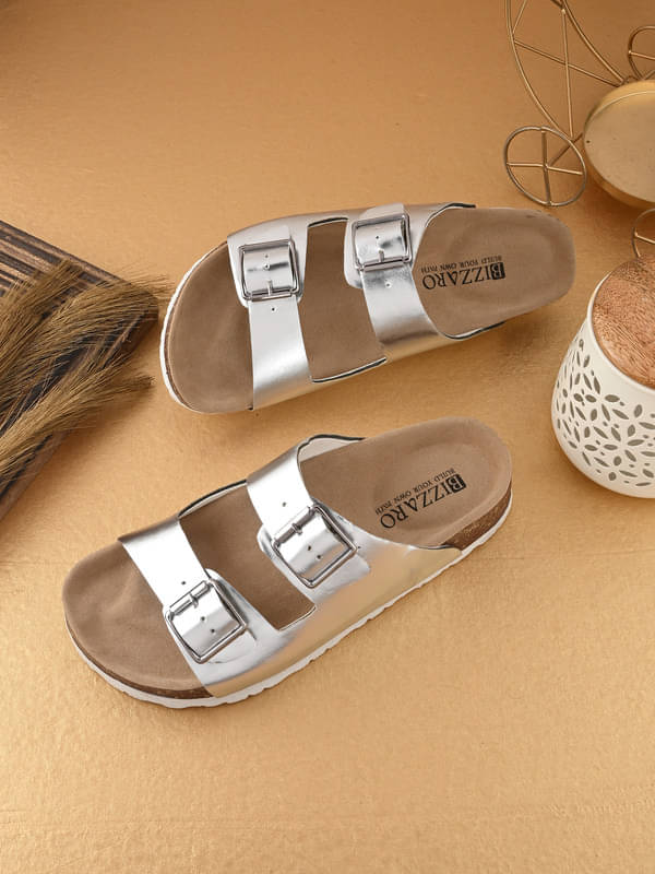     			BIZZARO Silver Women's Flats