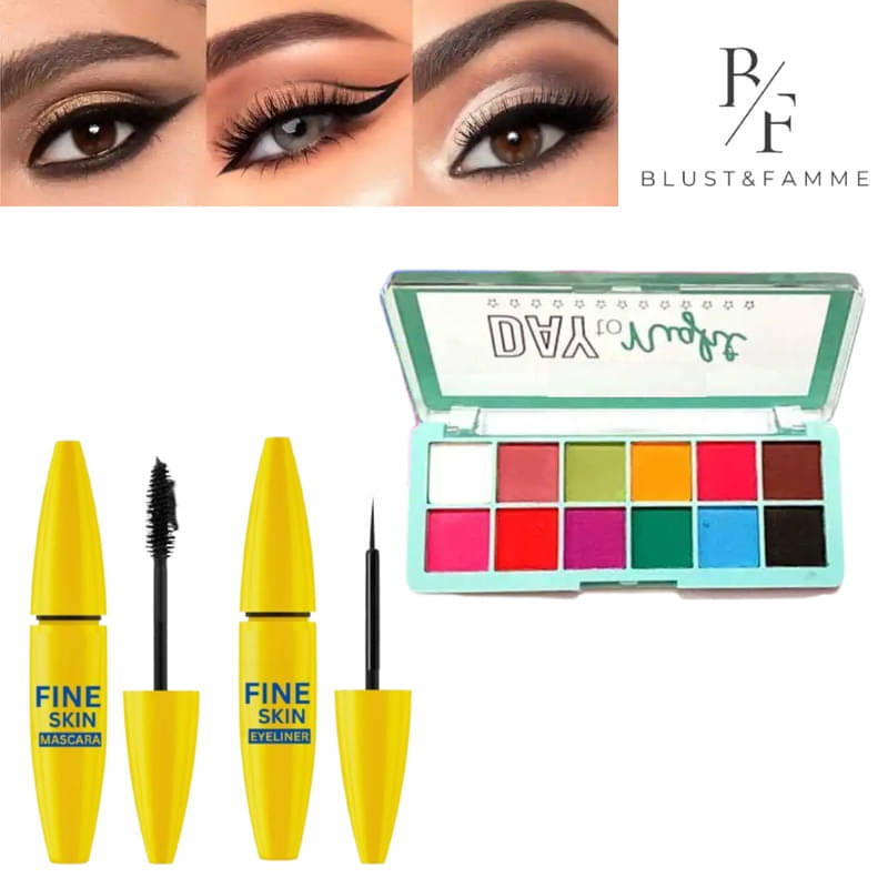    			BLUST & FAMME Long Lastin and Waterproof Eye Makeup Kit For Women( Pack of 3)