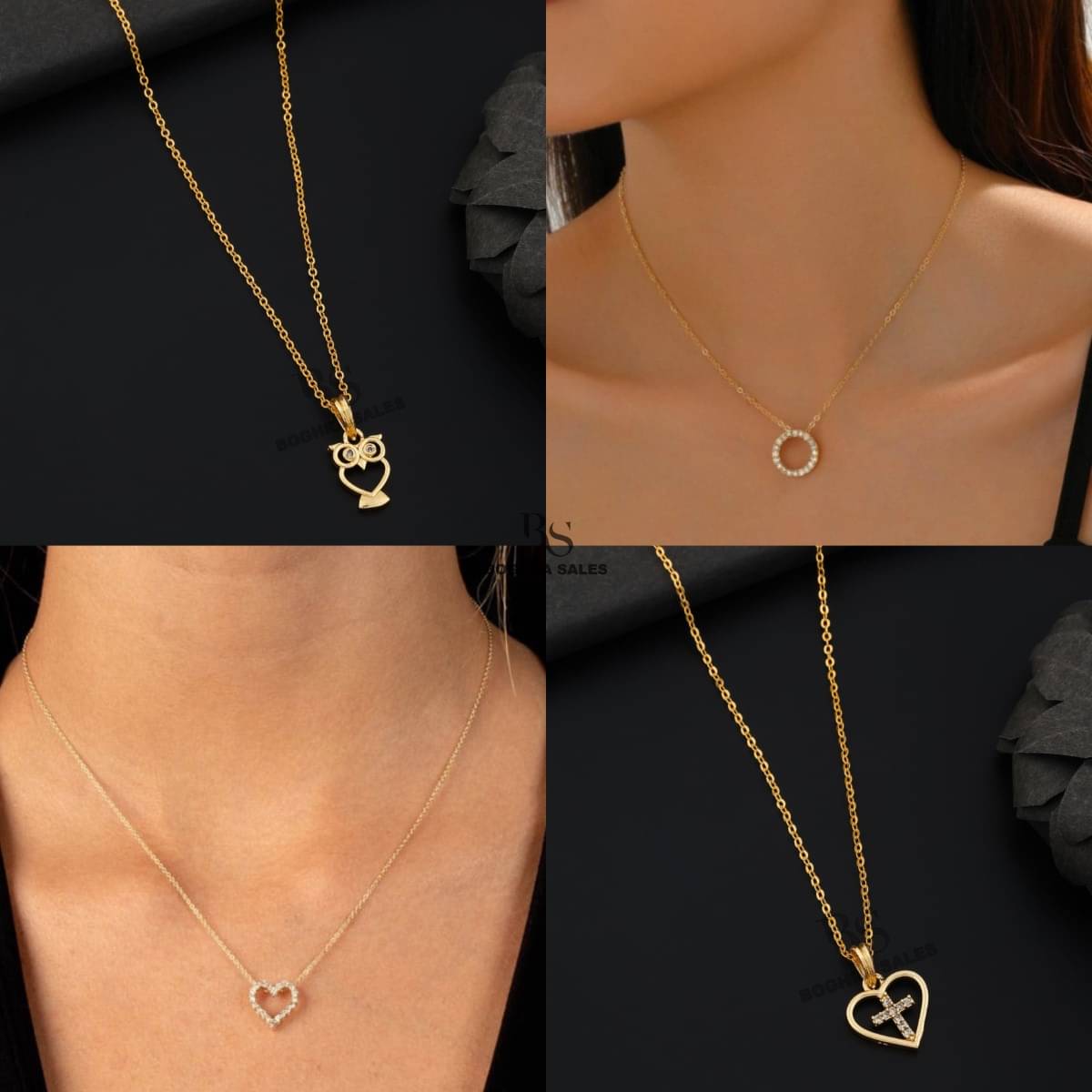 BOGHRA SALES Gold Pendant set ( Pack of 4 ) BOGHRA SALES Gold Pendant set ( Pack of 4 )
