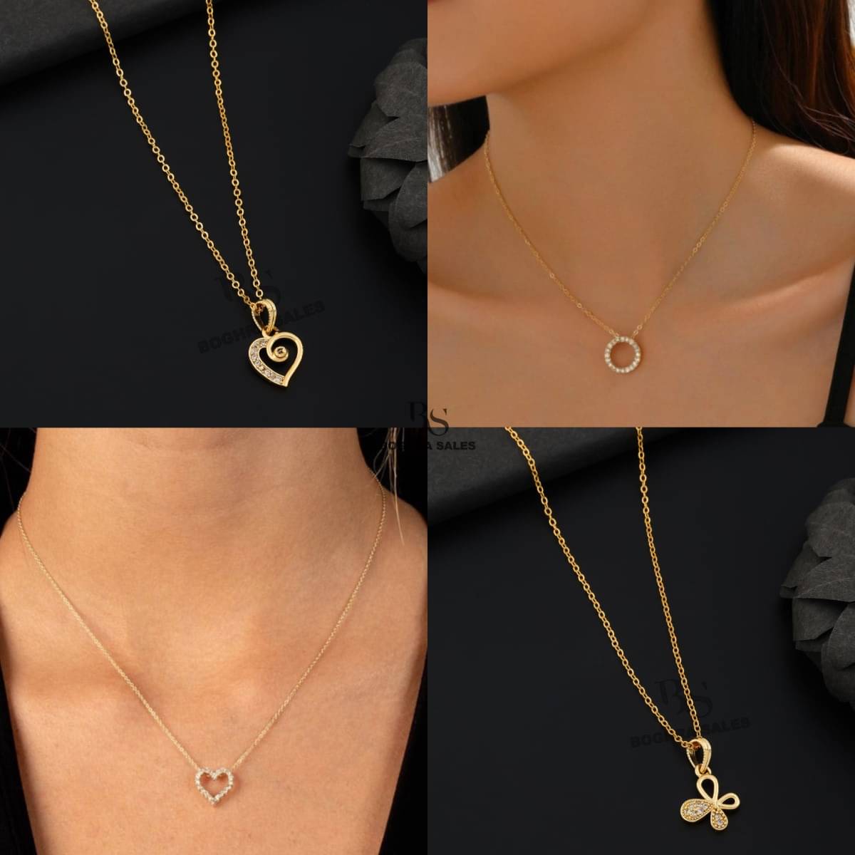     			BOGHRA SALES Gold Pendant set ( Pack of 4 )