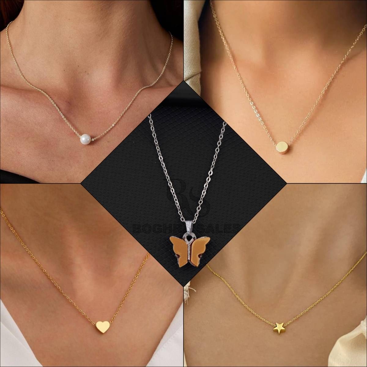 BOGHRA SALES Gold Pendant set ( Pack of 5 ) BOGHRA SALES Gold Pendant set ( Pack of 5 )
