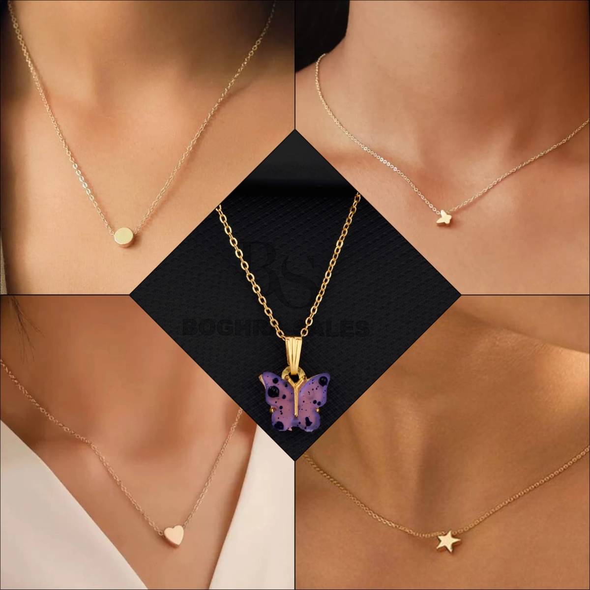 BOGHRA SALES Gold Pendant set ( Pack of 5 )     			BOGHRA SALES Gold Pendant set ( Pack of 5 )