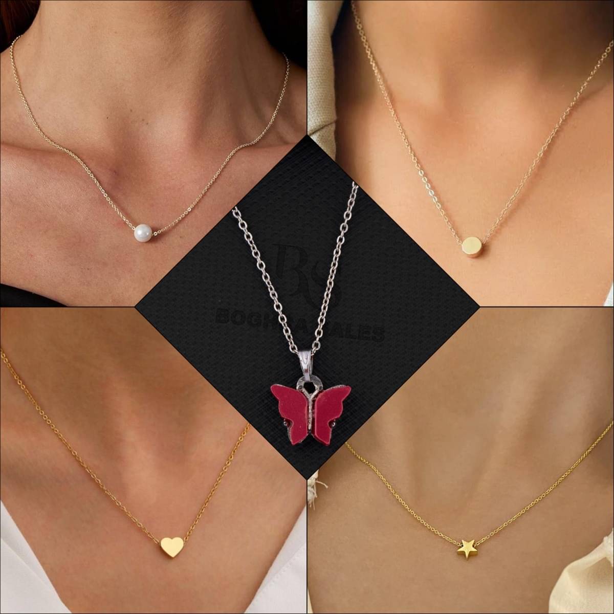     			BOGHRA SALES Gold Pendant set ( Pack of 5 )