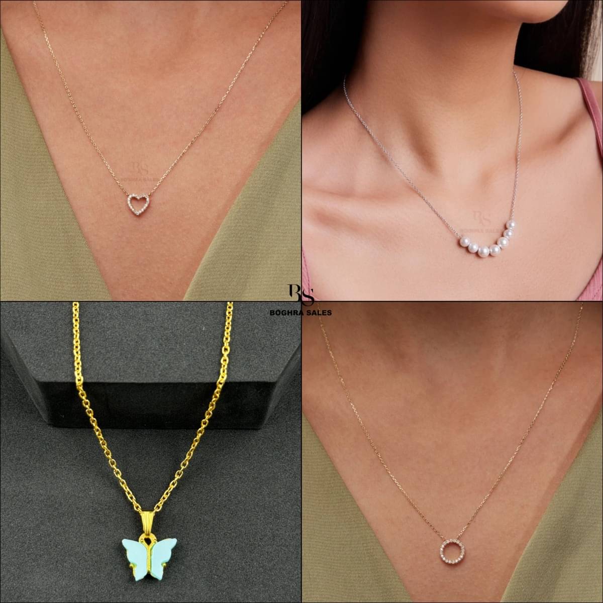 BOGHRA SALES Gold Pendant set ( Pack of 4 )     			BOGHRA SALES Gold Pendant set ( Pack of 4 )