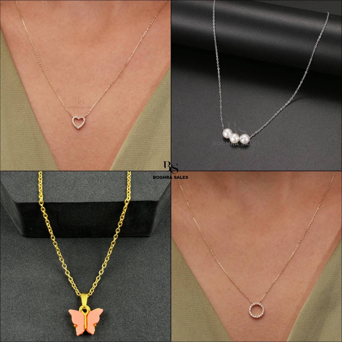     			BOGHRA SALES Gold Pendant set ( Pack of 4 )