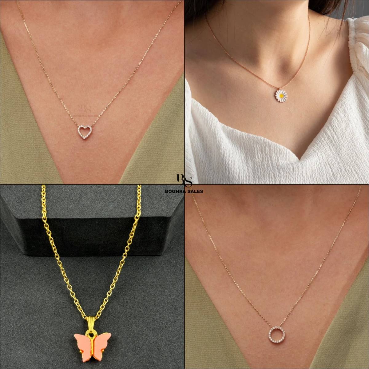 BOGHRA SALES Gold Pendant set ( Pack of 4 )     			BOGHRA SALES Gold Pendant set ( Pack of 4 )