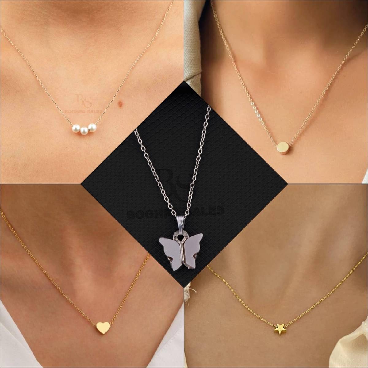     			BOGHRA SALES Gold Pendant set ( Pack of 5 )