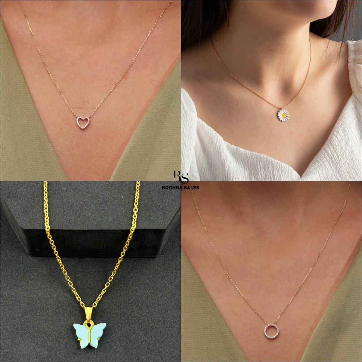     			BOGHRA SALES Gold Pendant set ( Pack of 4 )