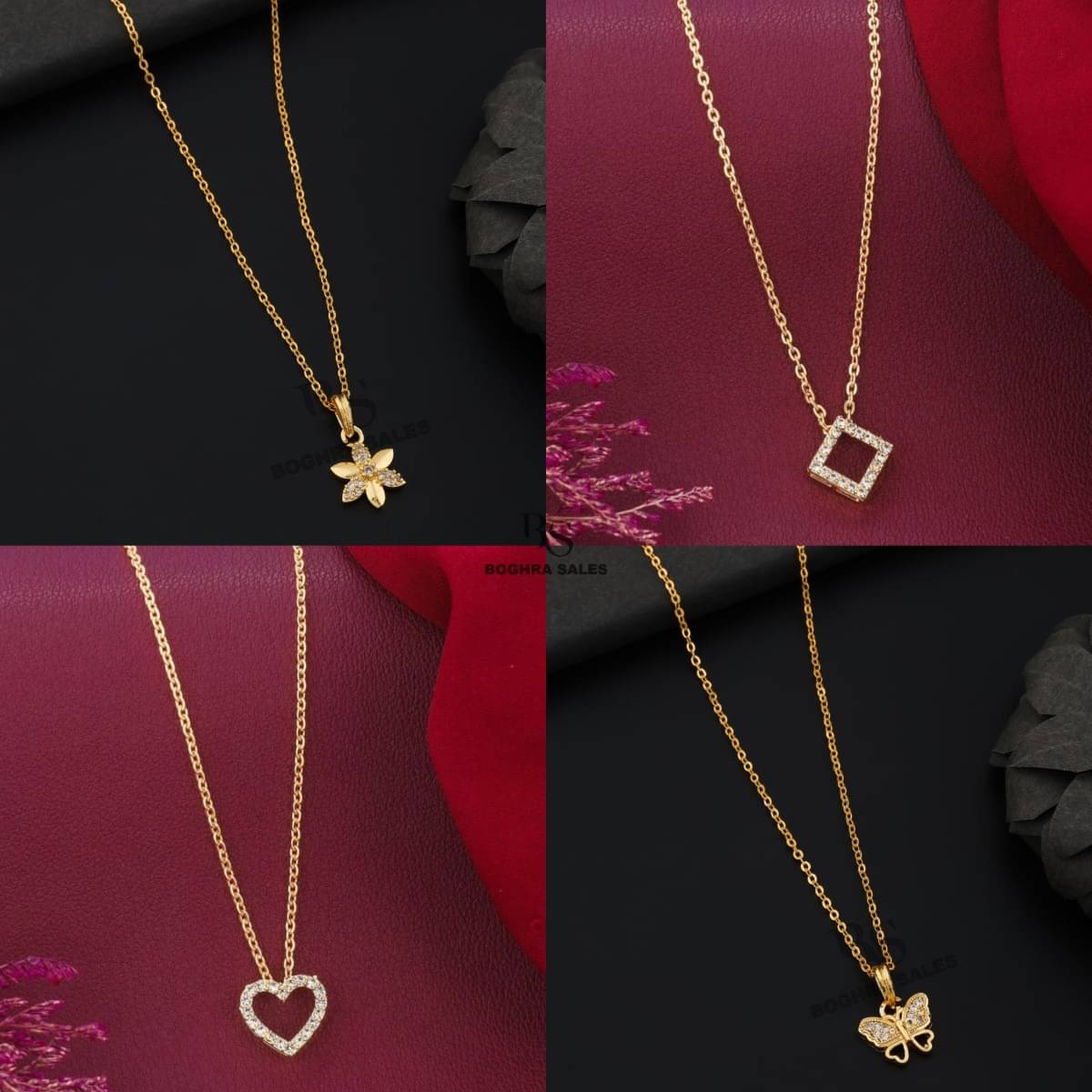     			BOGHRA SALES Gold Pendant set ( Pack of 4 )