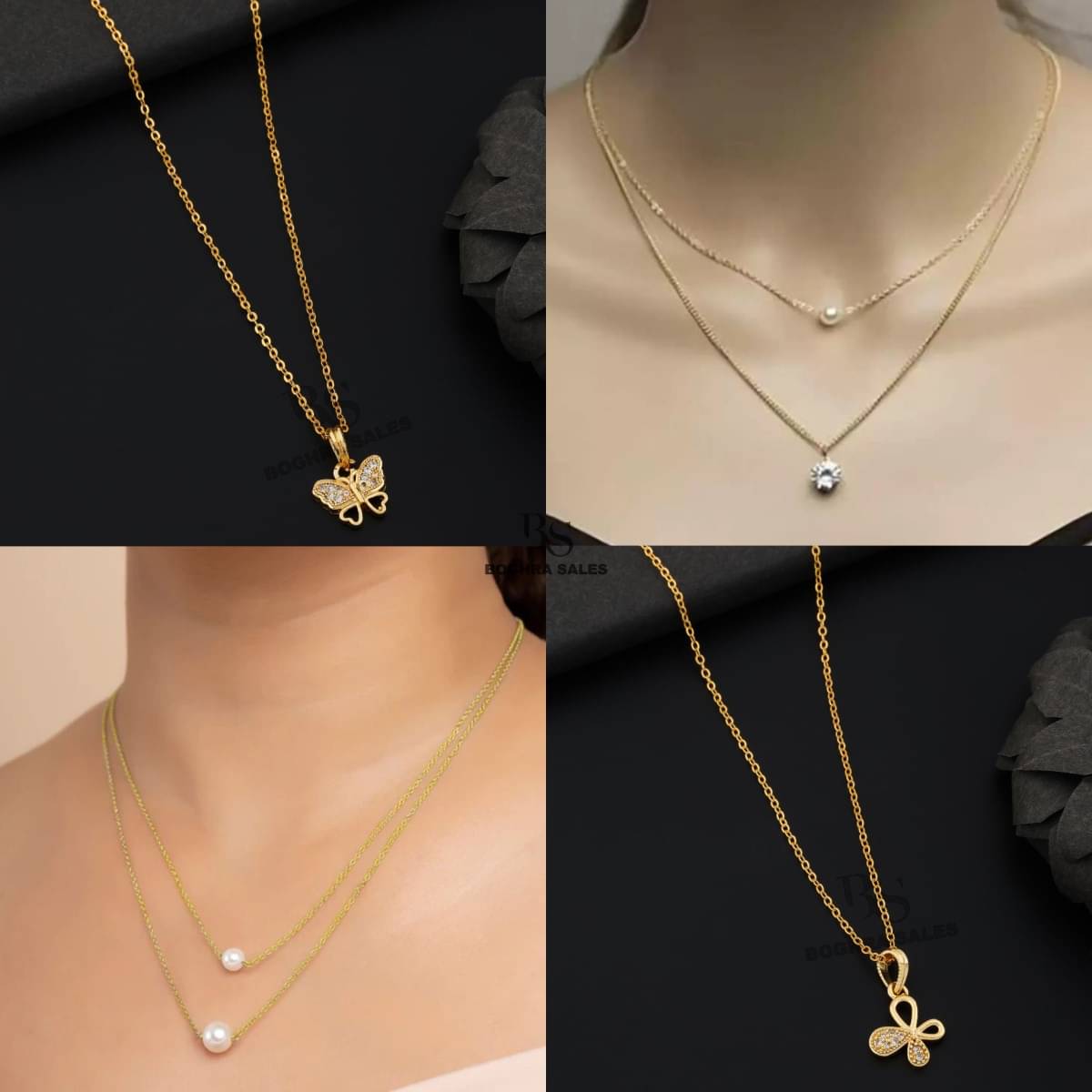 BOGHRA SALES Gold Pendant set ( Pack of 4 ) BOGHRA SALES Gold Pendant set ( Pack of 4 )
