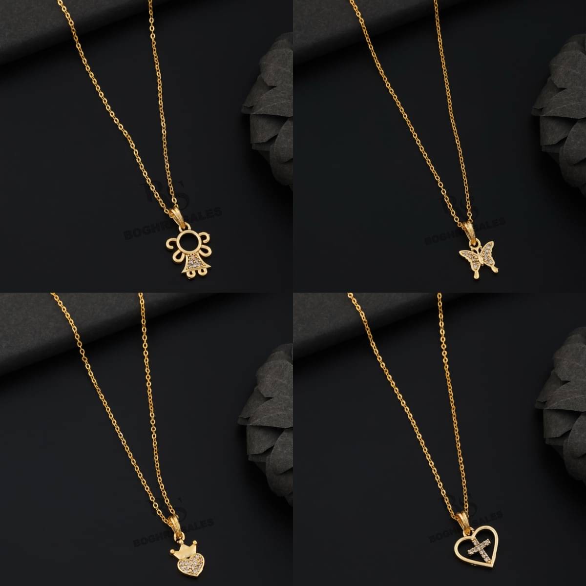     			BOGHRA SALES Gold Pendant set ( Pack of 4 )