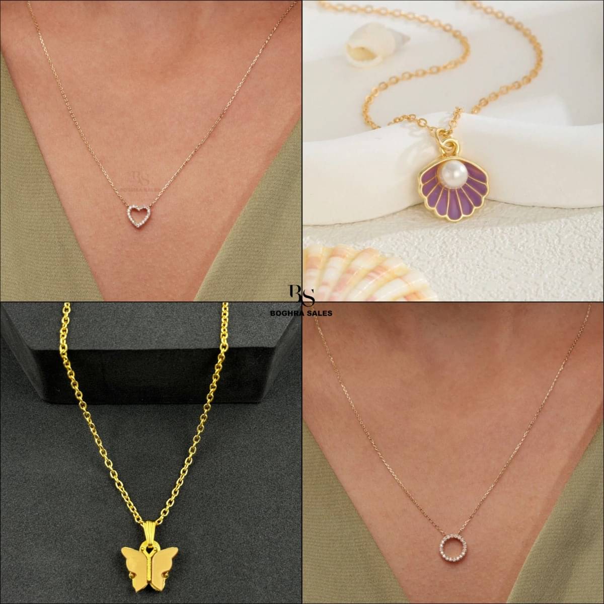     			BOGHRA SALES Gold Pendant set ( Pack of 4 )