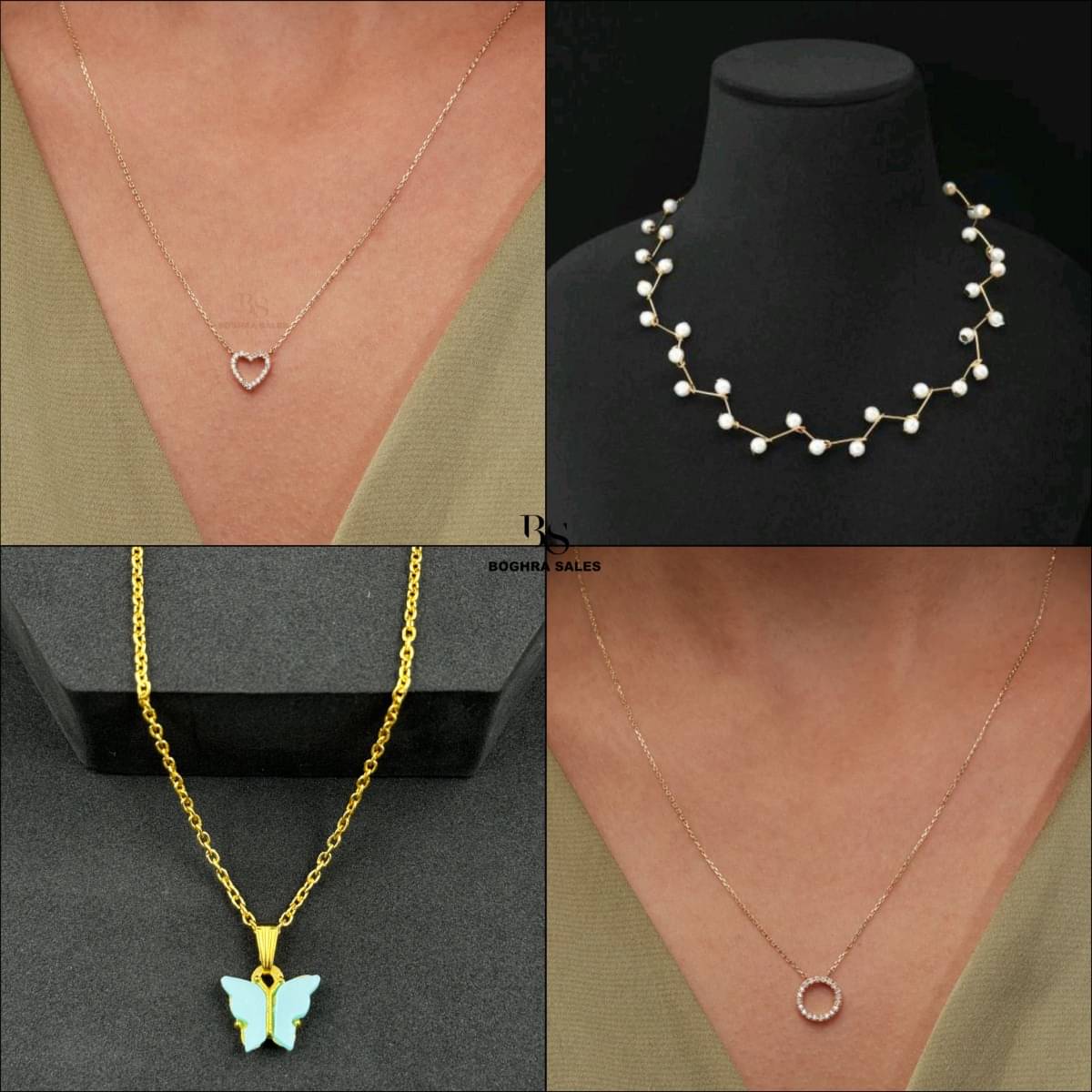     			BOGHRA SALES Gold Pendant set ( Pack of 4 )