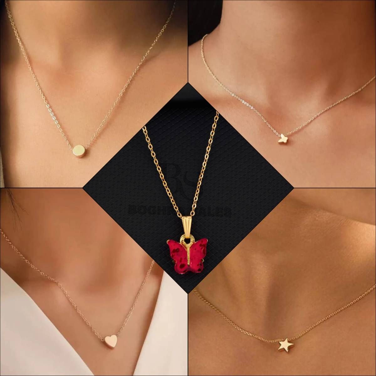     			BOGHRA SALES Gold Pendant set ( Pack of 5 )