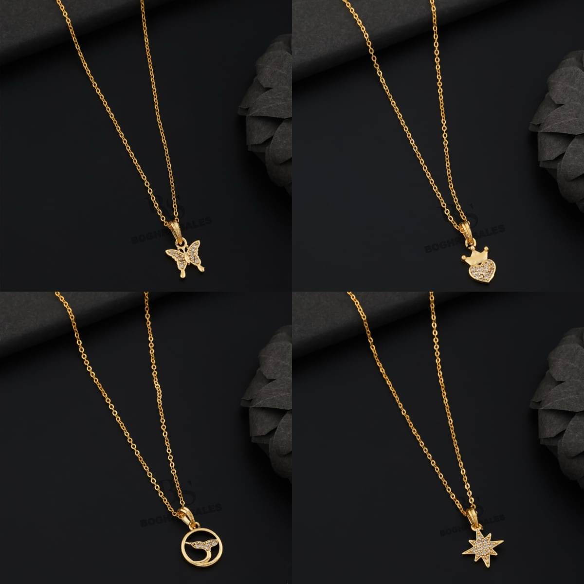     			BOGHRA SALES Gold Pendant set ( Pack of 4 )