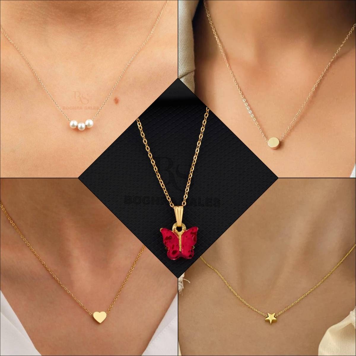     			BOGHRA SALES Gold Pendant set ( Pack of 5 )