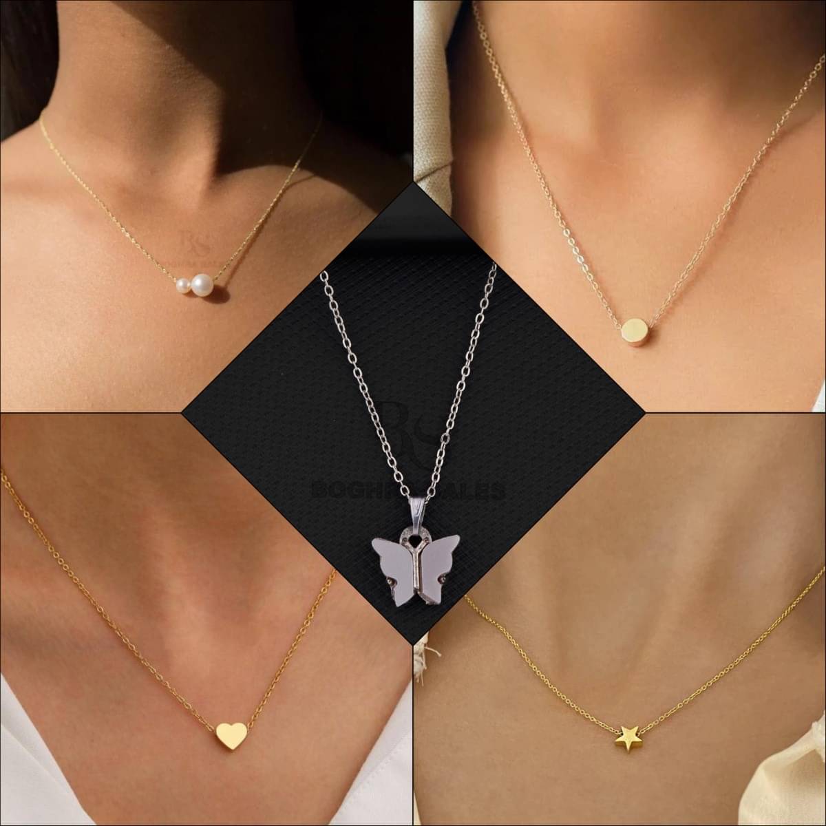 BOGHRA SALES Gold Pendant set ( Pack of 5 ) BOGHRA SALES Gold Pendant set ( Pack of 5 )