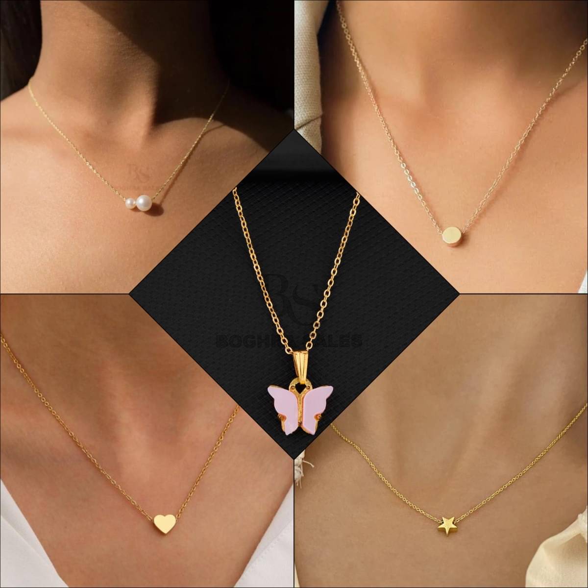     			BOGHRA SALES Gold Pendant set ( Pack of 5 )