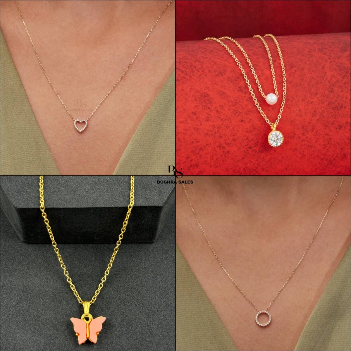 BOGHRA SALES Gold Pendant set ( Pack of 4 ) BOGHRA SALES Gold Pendant set ( Pack of 4 )