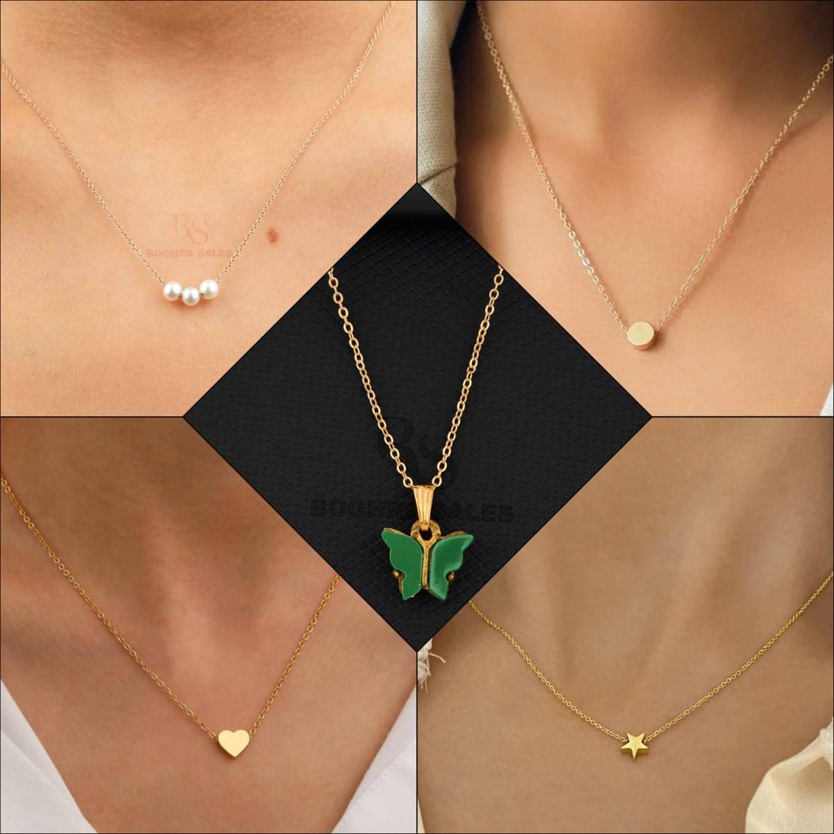 BOGHRA SALES Gold Pendant set ( Pack of 5 ) BOGHRA SALES Gold Pendant set ( Pack of 5 )
