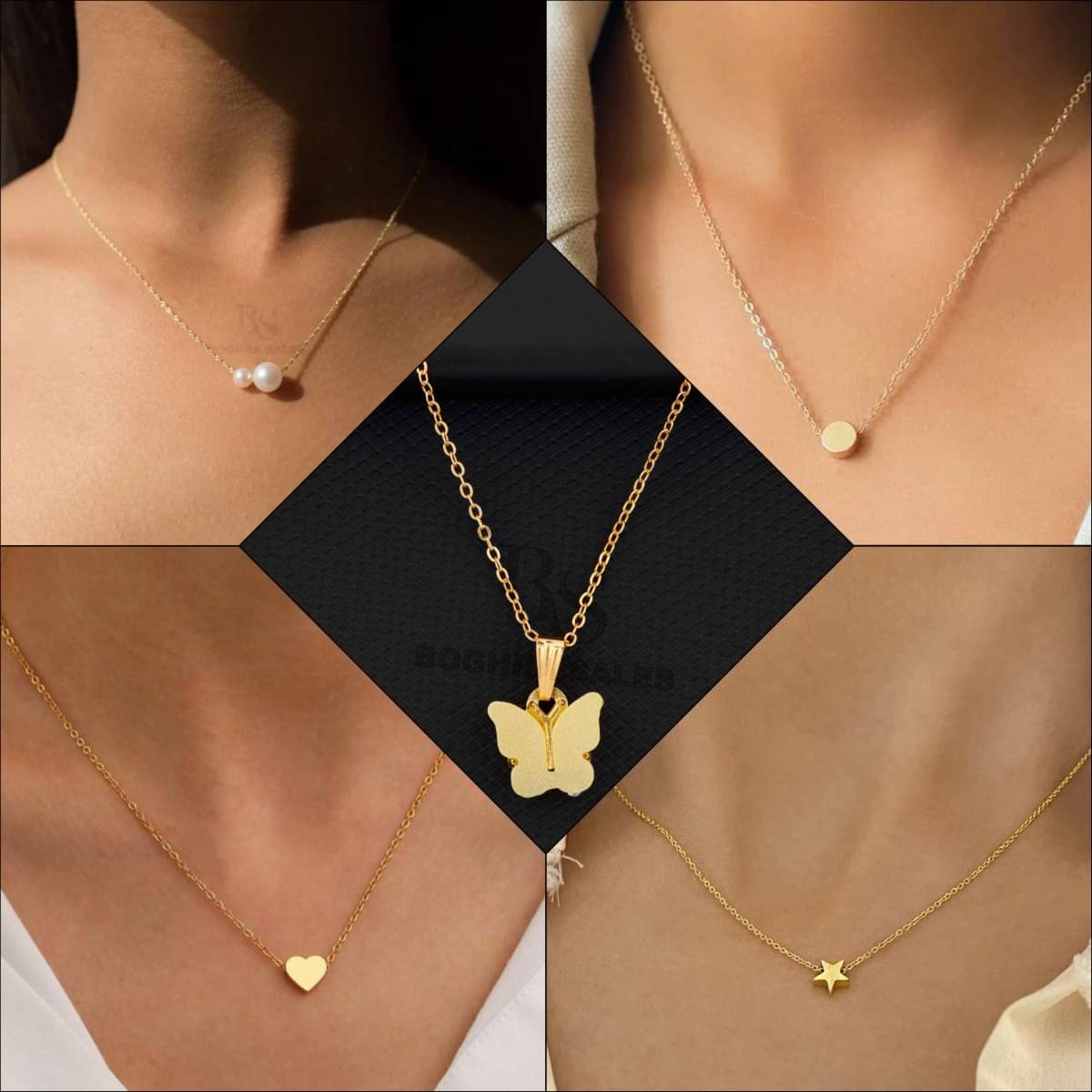     			BOGHRA SALES Gold Pendant set ( Pack of 5 )