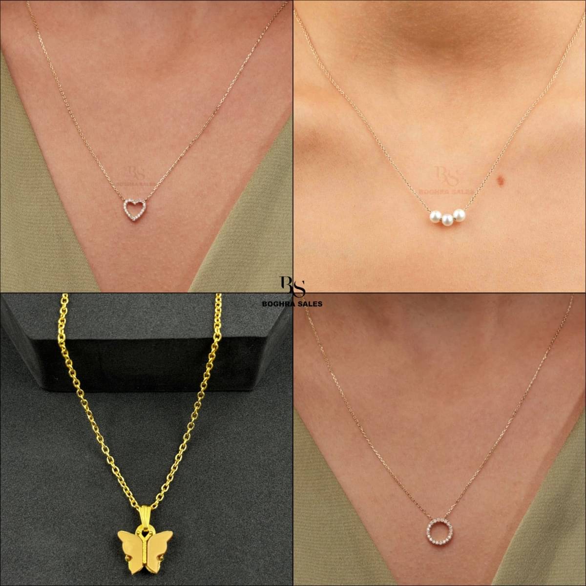 BOGHRA SALES Gold Pendant set ( Pack of 4 )     			BOGHRA SALES Gold Pendant set ( Pack of 4 )