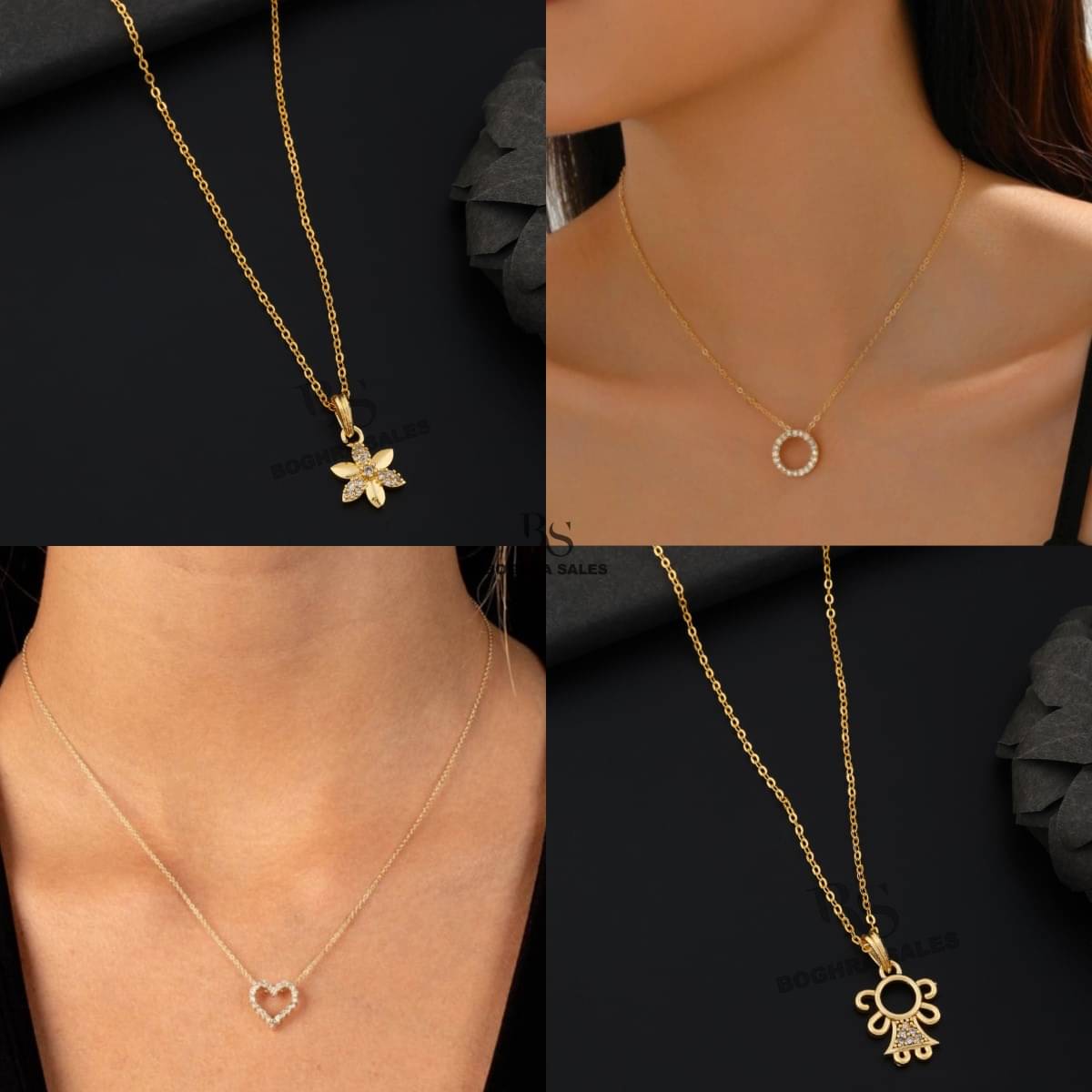     			BOGHRA SALES Gold Pendant set ( Pack of 4 )