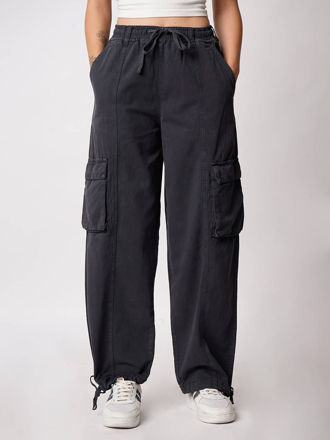     			Bene Kleed Pack of 1 Cotton Baggy Women's Cargo Pants ( Grey )