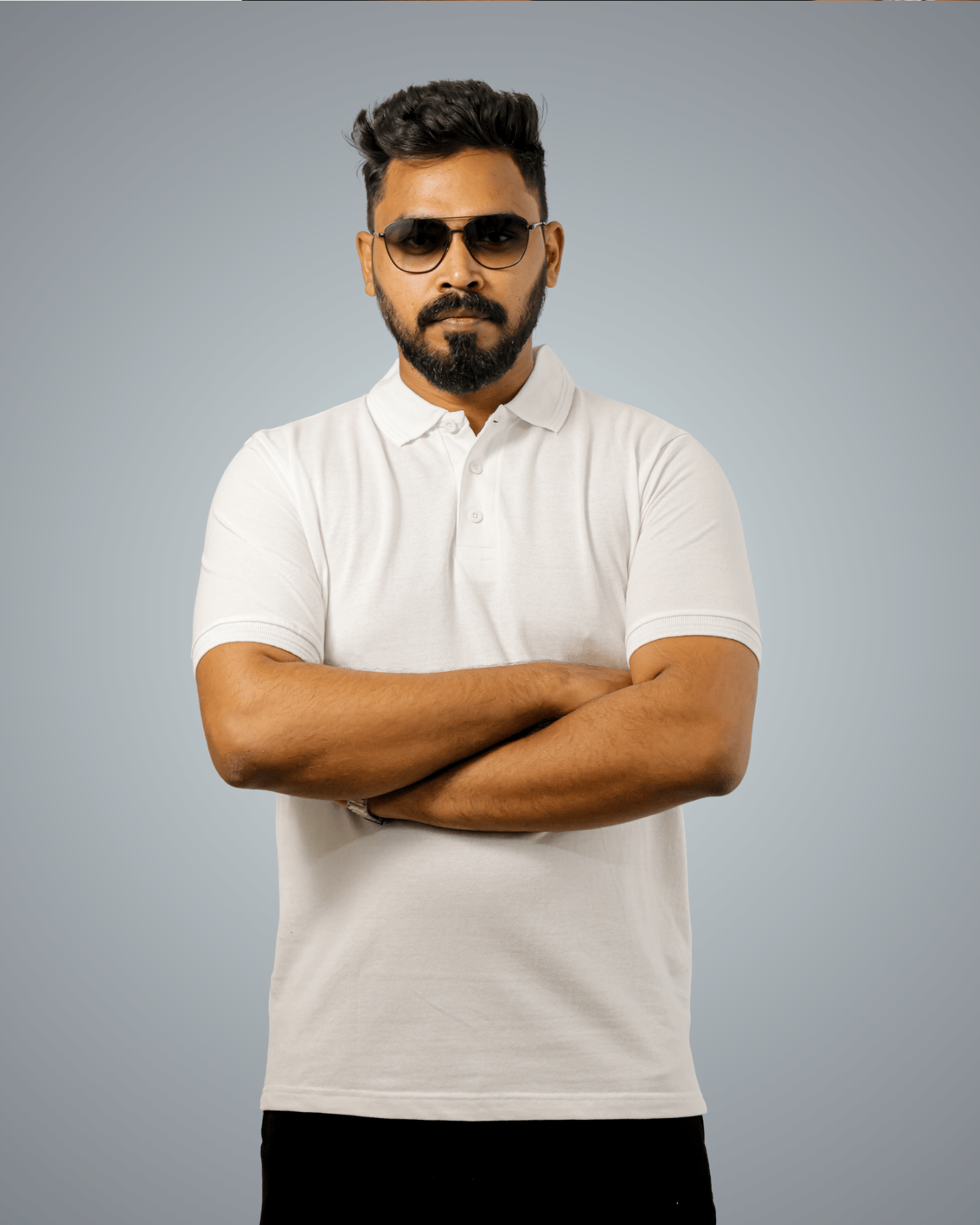     			BlendCulture Men Cotton Regular Fit Solid Polo T Shirt ( White )
