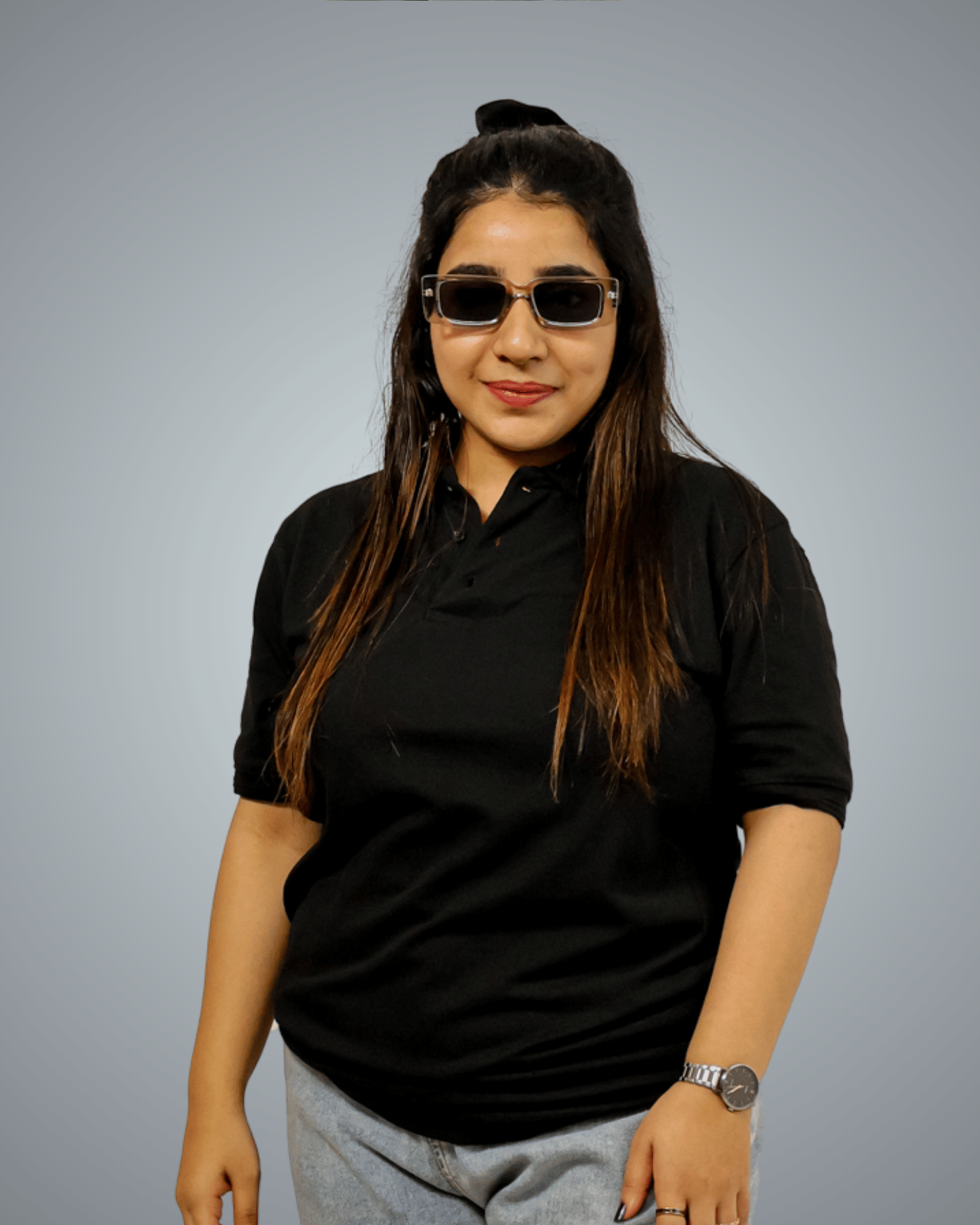 BlendCulture Women Cotton Solid Regular Polo Collar T-Shirt ( Black )     			BlendCulture Women Cotton Solid Regular Polo Collar T-Shirt ( Black )