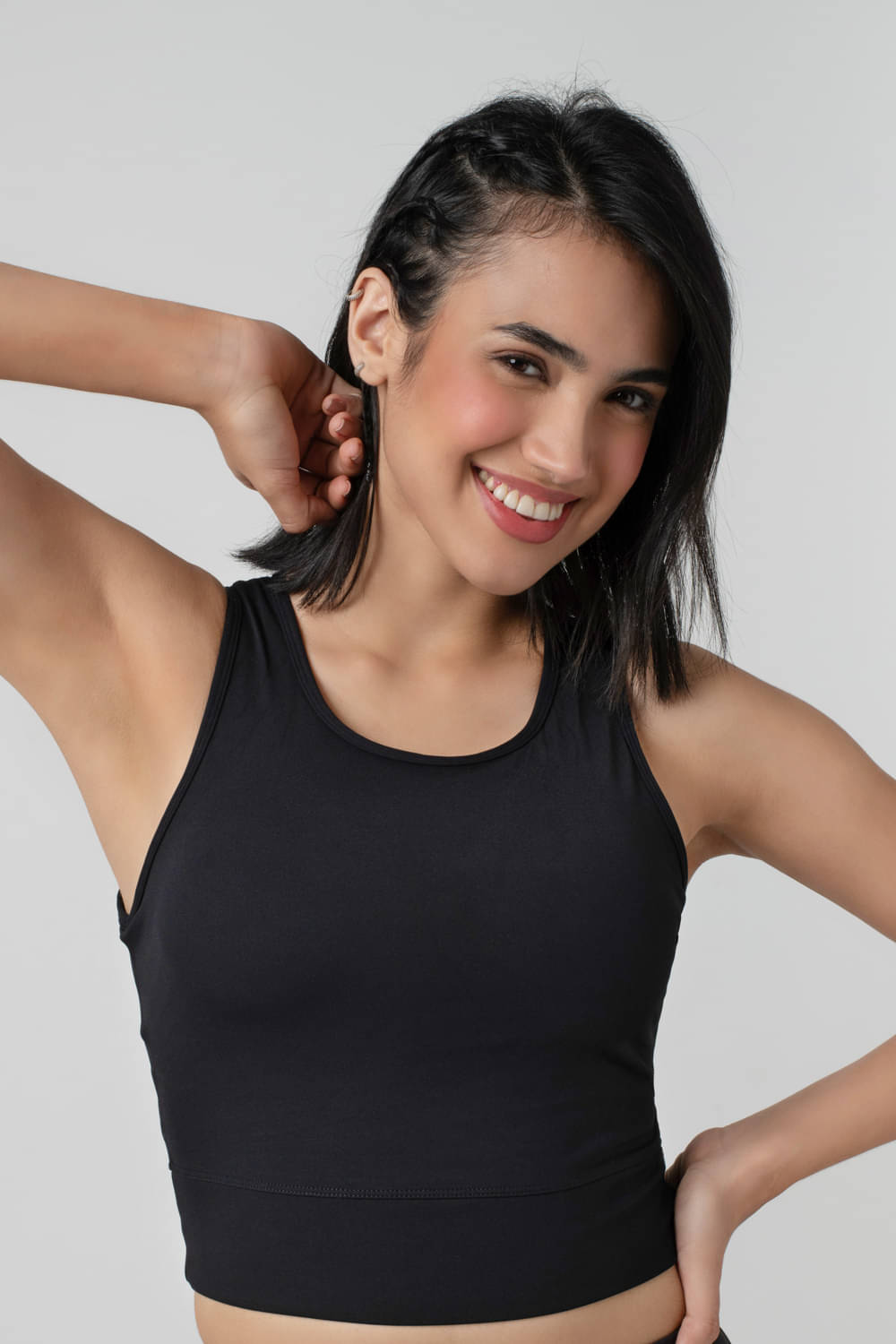     			Bodyline Black Nylon Non Padded Women's Sports Bra ( Pack of 1 )