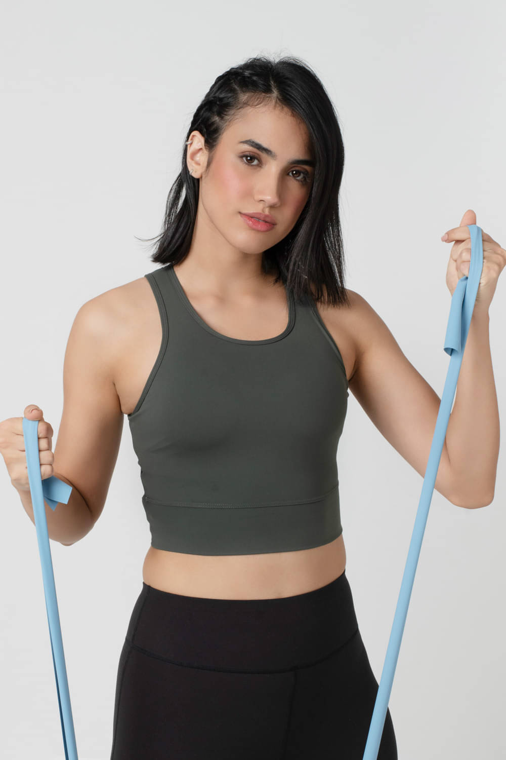     			Bodyline Grey Nylon Non Padded Women's Sports Bra ( Pack of 1 )