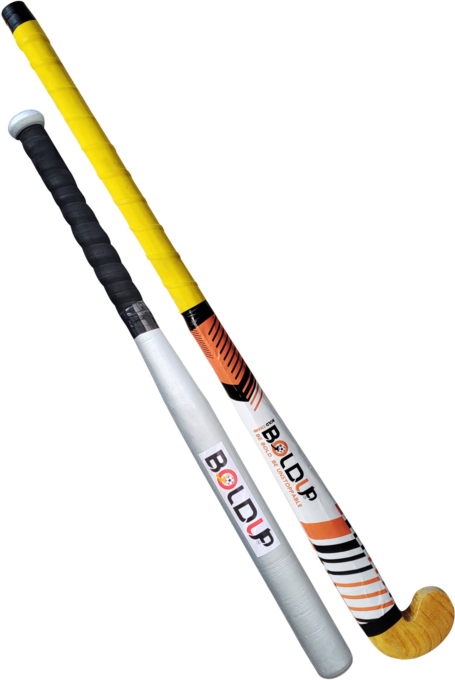     			COMBO BASEBALL BAT  AND HOCKET STICK FOR MEN AND WOMEN (SILVER,YELLOW)