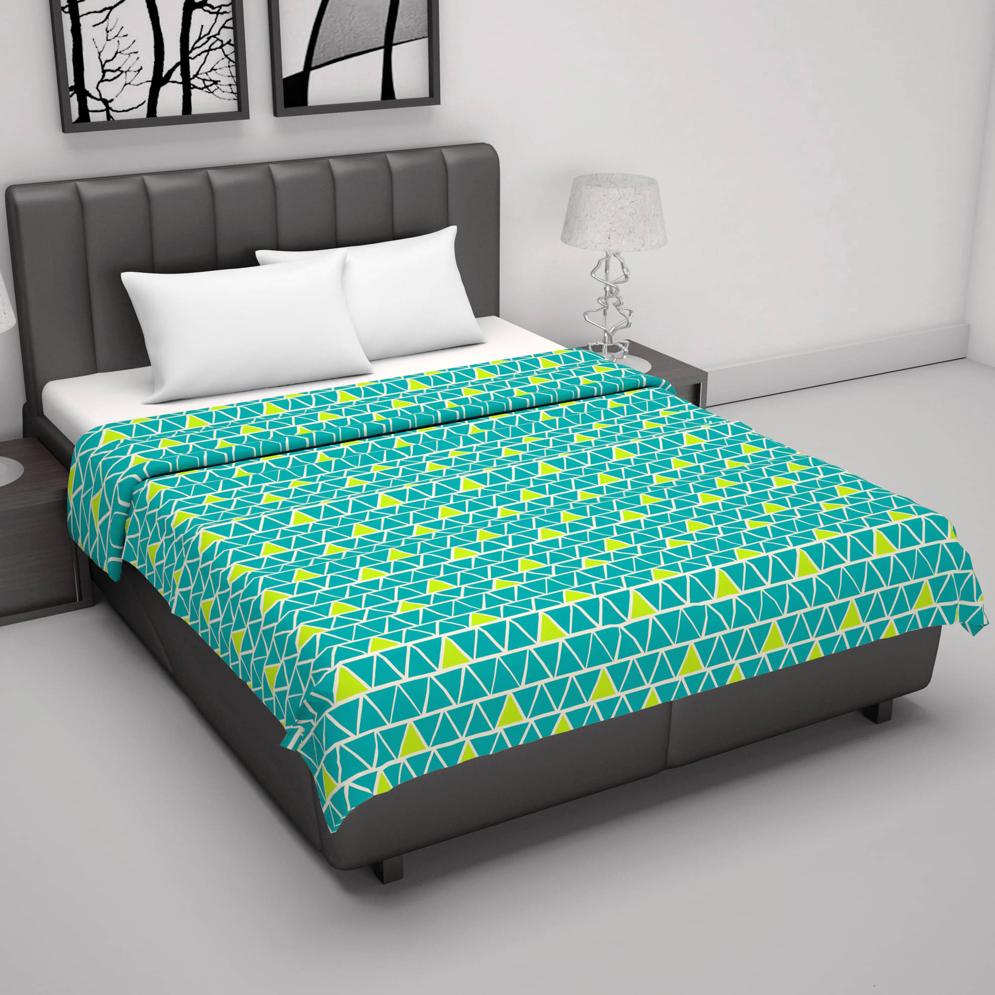     			DIVINE CASA Microfiber Geometric Double Bed Blanket ( 220 cm x 205 cm ) - Multicolor ( Pack of 1 )