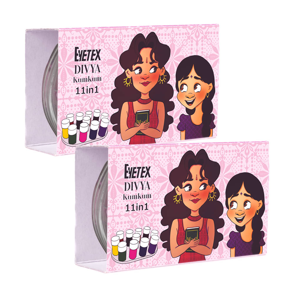 Eyetex Divya Kum Kum 11 in 1 - Multicolour Skin friendly liquid bindi, 17g (Pack of 2) Eyetex Divya Kum Kum 11 in 1 - Multicolour Skin friendly liquid bindi, 17g (Pack of 2)