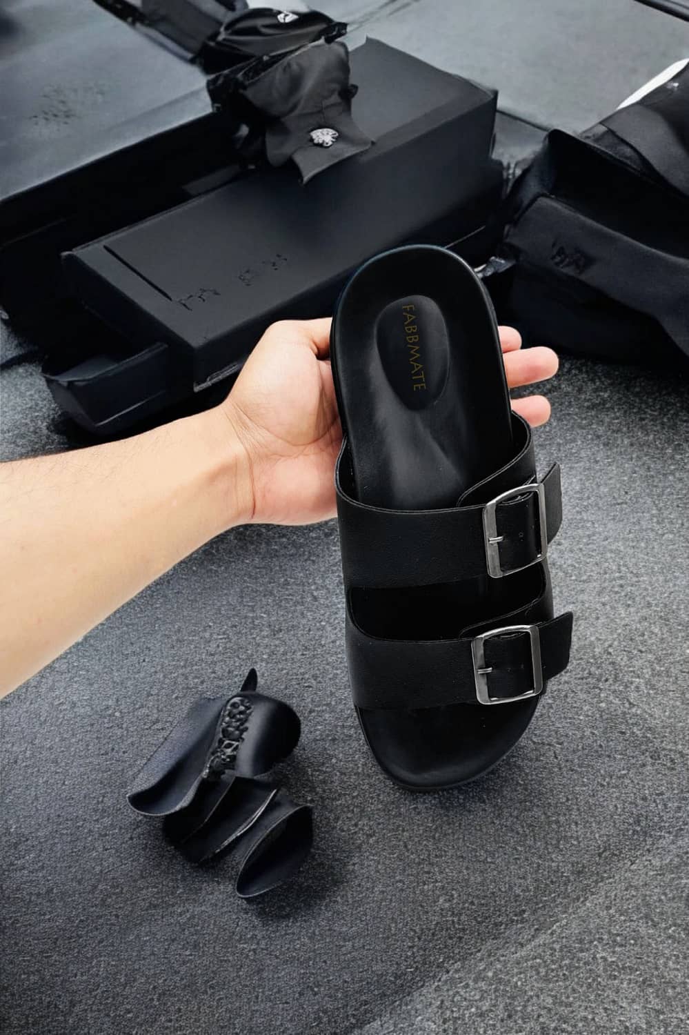 Fabbmate - Black Men's Sandals