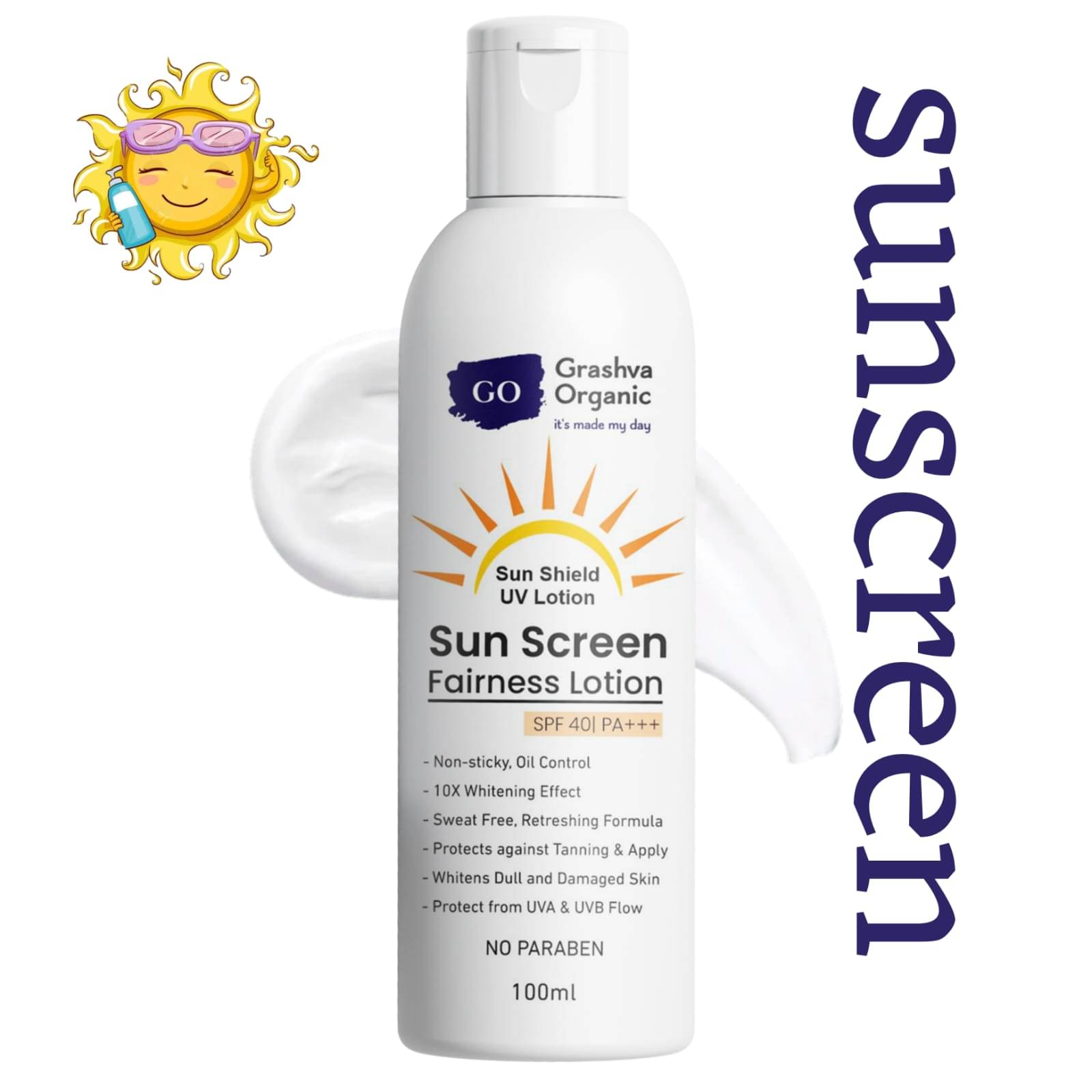 GRASHVA ORGANIC SPF 15 Sunscreen Lotion For All Skin Type ( Pack of 1 ) GRASHVA ORGANIC SPF 15 Sunscreen Lotion For All Skin Type ( Pack of 1 )