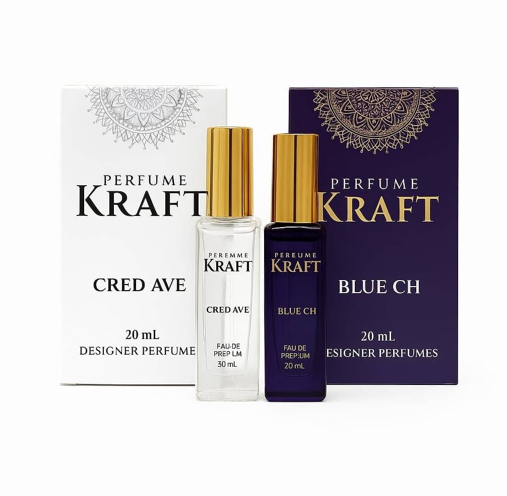 Perfume Kraft Cred Ave and Blue CH Inspired Version Perfumes of 20 ml each Perfume Kraft Cred Ave and Blue CH Inspired Version Perfumes of 20 ml each