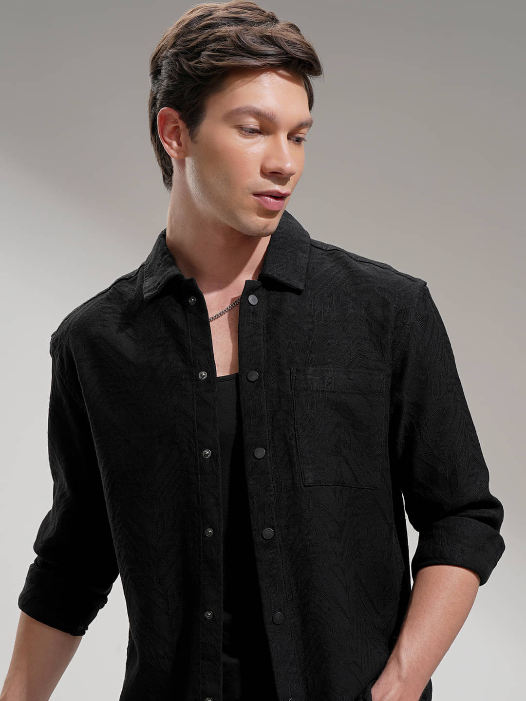 Highlander 100% Cotton Relaxed Fit Self Design Full Sleeves Men's Casual Shirt - Black ( Pack of 1 ) Highlander 100% Cotton Relaxed Fit Self Design Full Sleeves Men's Casual Shirt - Black ( Pack of 1 )