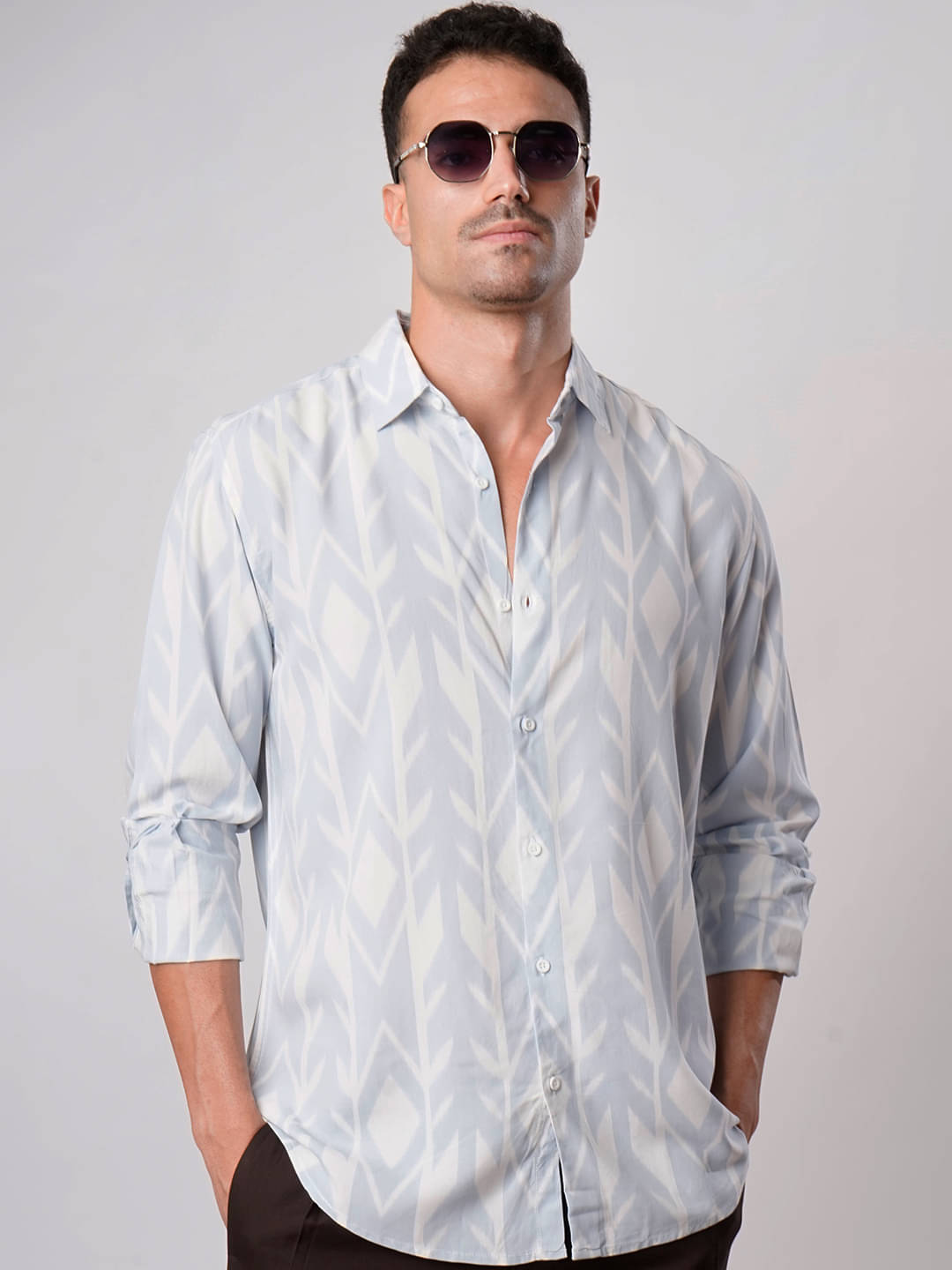     			IVOC Rayon Regular Fit Printed Full Sleeves Men's Casual Shirt - Blue ( Pack of 1 )