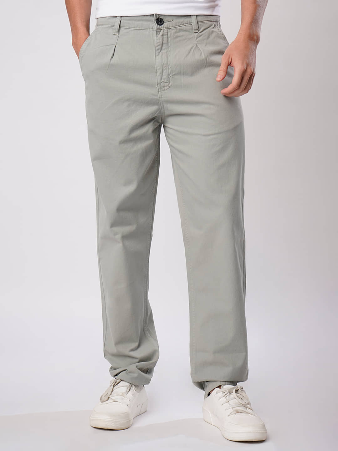 IVOC Regular Pleated Men's Trouser - Grey ( Pack of 1 ) - Trousers | Buy online on ZillyBuy