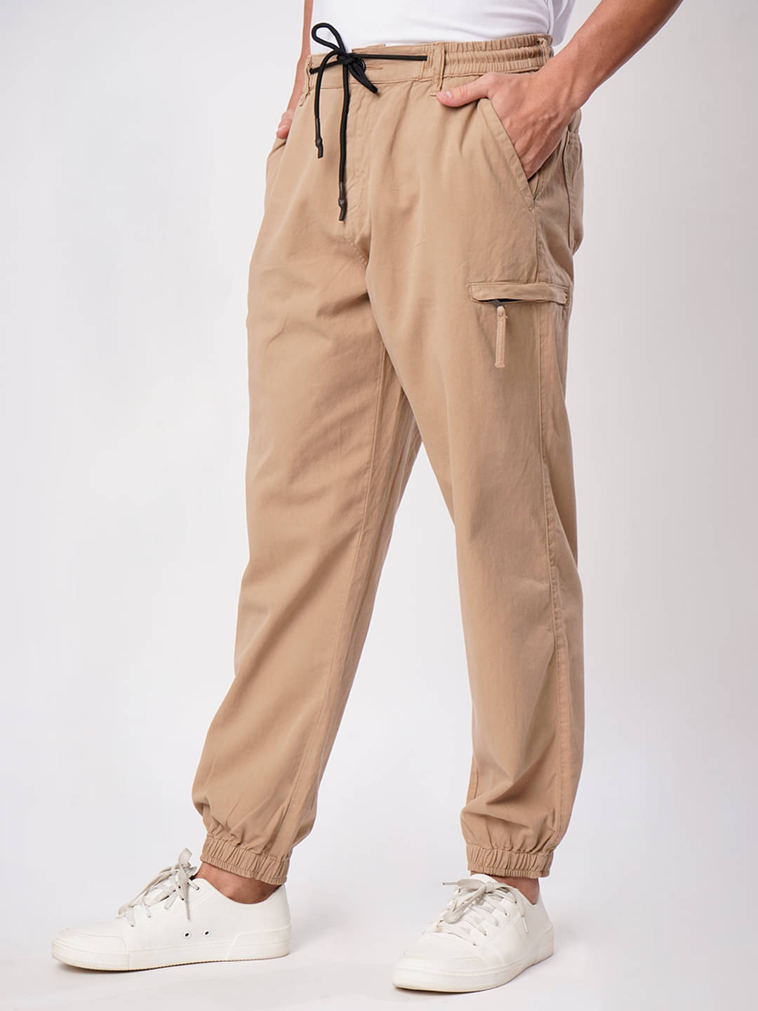     			IVOC Relax Flat Men's Cargos - Beige ( Pack of 1 )